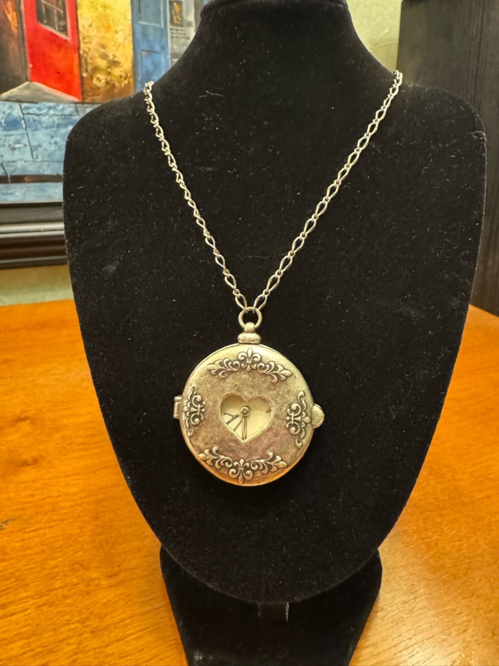 Disney Couture Silver-Tone Heart Window Magnetic Locket Necklace